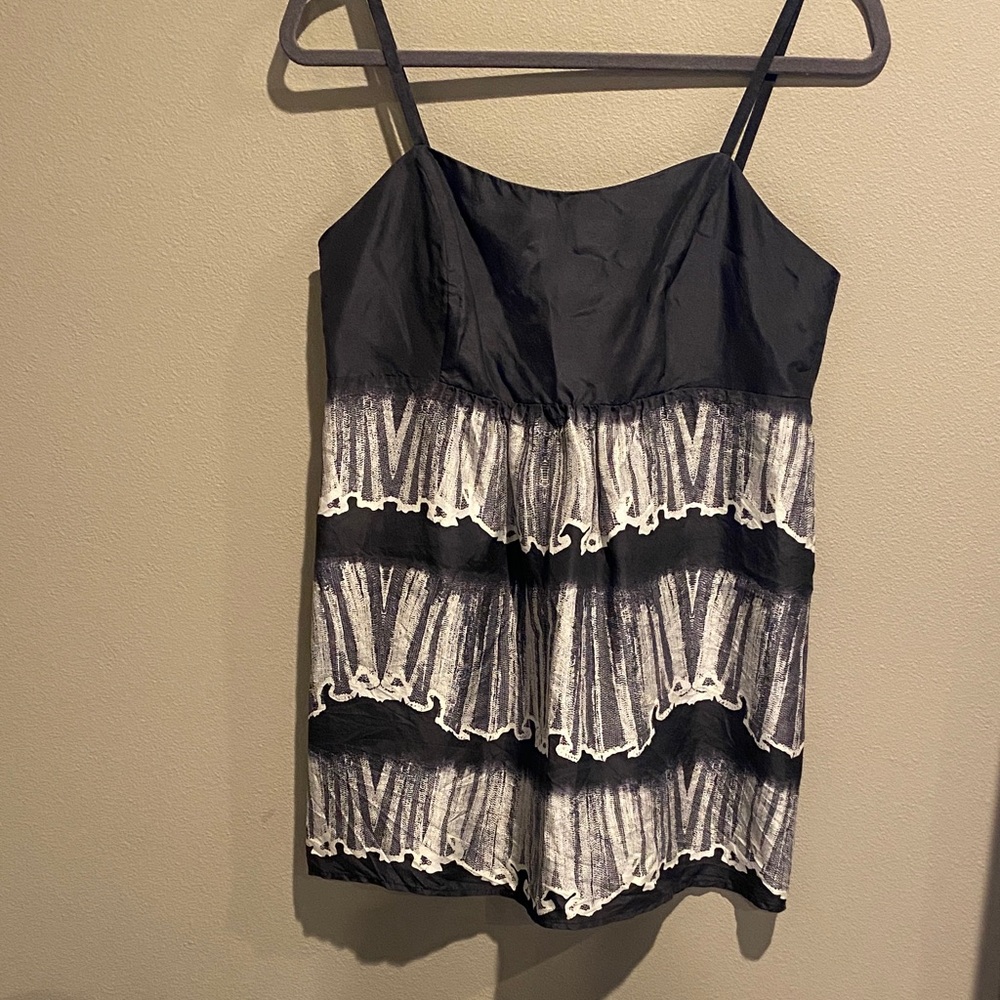 CAbi Black and White Camisole Top